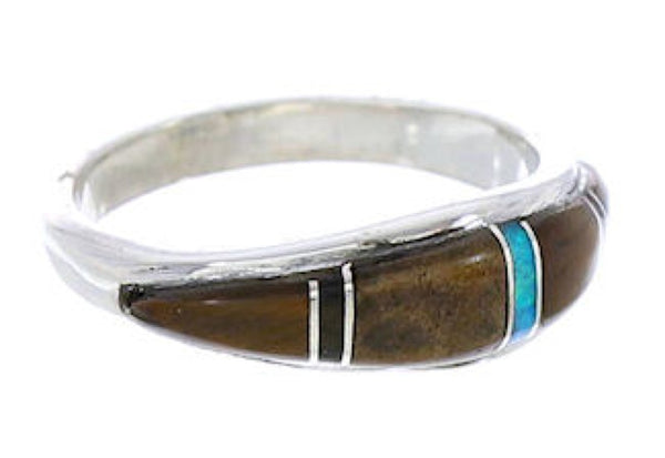 Multicolor Inlay Jewelry Southwest Sterling Silver Ring Size 5 MW74076